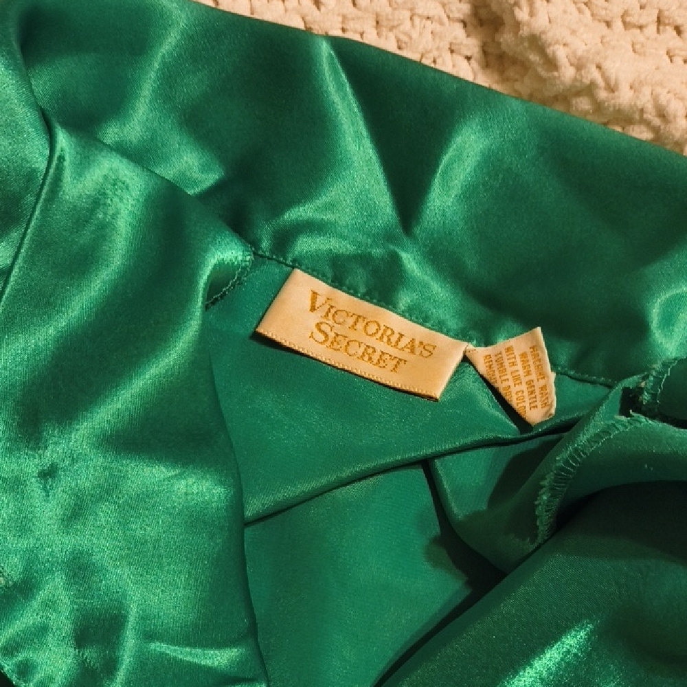 Victoria's Secret Green Satin Chemise - Picture 3 of 3
